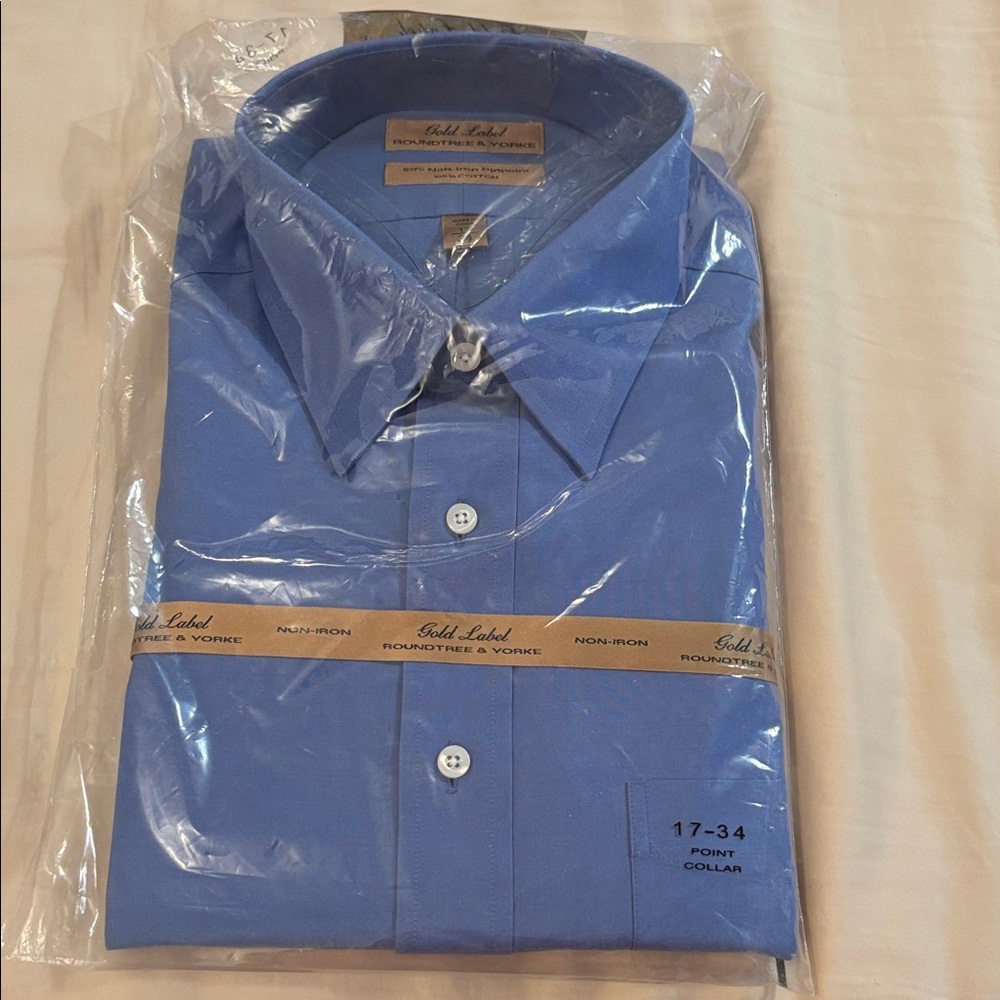 Roundtree & Yorke Classic Blue Dress Shirt